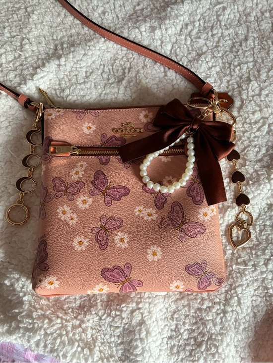 Coach Handbags - Coach Pink Butterfly & Daisy Crossbody Bag